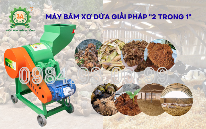 Máy băm xơ dừa