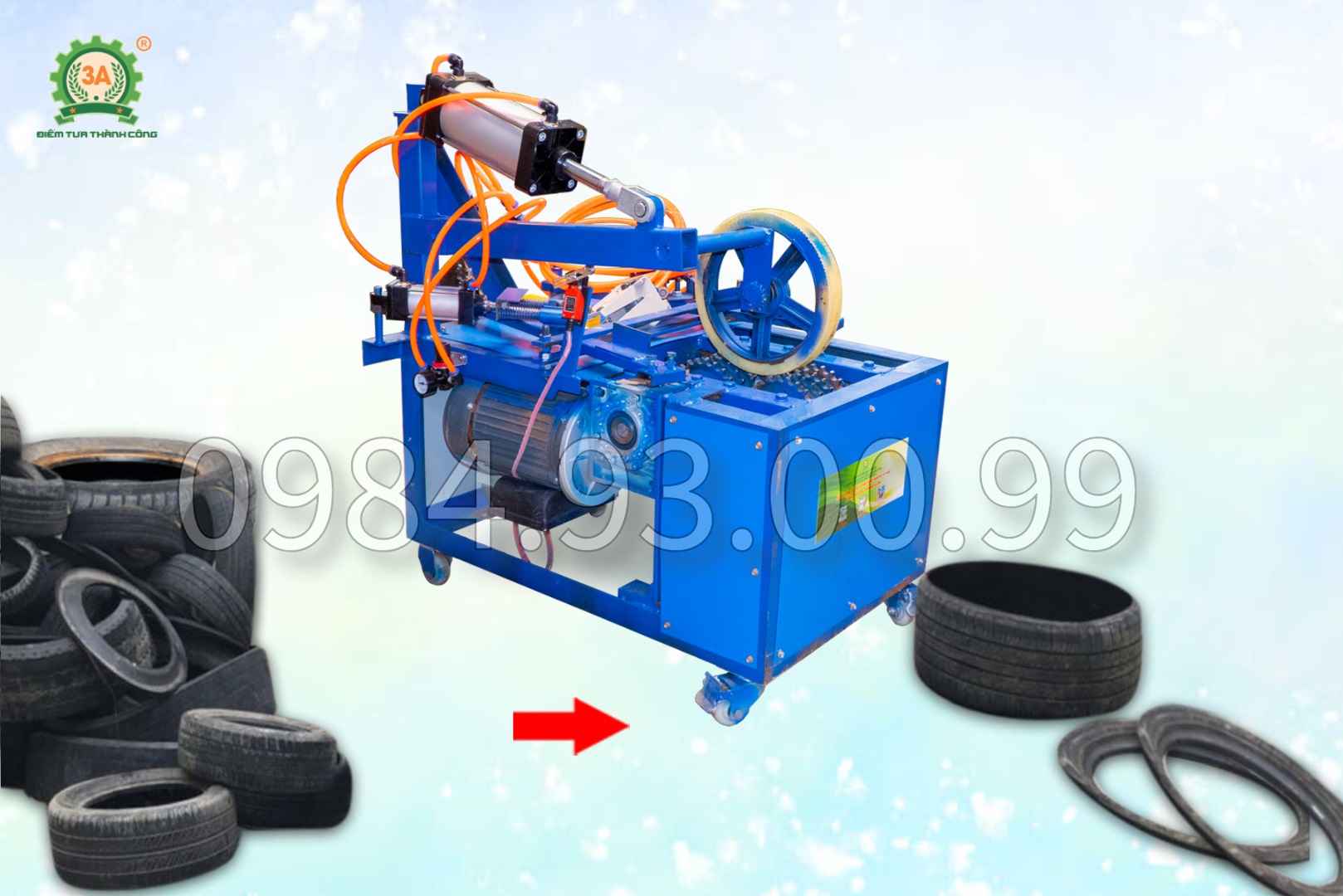 máy cắt lốp phế liệu